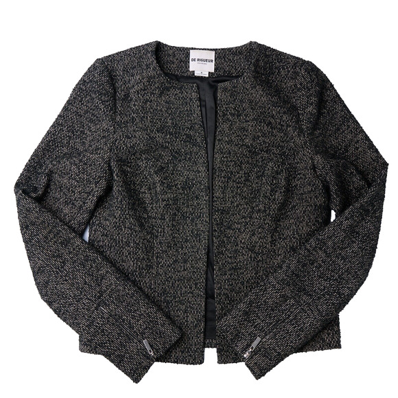 De Rigueur Jacket Women's 4 workwear capsule minimal office chic tweed texture - Picture 1 of 11